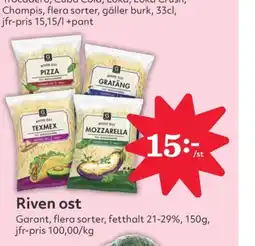 Hemköp Garant riven ost erbjuda