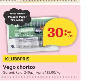 Hemköp Garant vego chorizo erbjuda