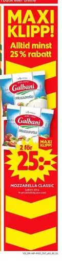 ICA Maxi Galbani mozzarella erbjuda