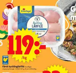 ICA Supermarket Kronfågel kycklinglårfile erbjuda