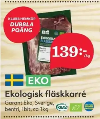 Hemköp Ekologisk fläskkarré erbjuda