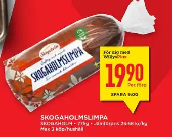 Willys Hemma Skogaholmslimpa erbjuda