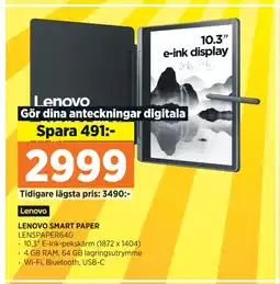 Power LENOVO SMART PAPER erbjuda