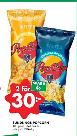 ÖoB SUNDLINGS POPCORN erbjuda