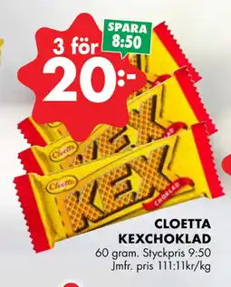 ÖoB CLOETTA KEXCHOKLAD erbjuda