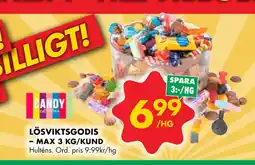 ÖoB LÖSVIKTSGODIS – MAX 3 KG/KUND erbjuda