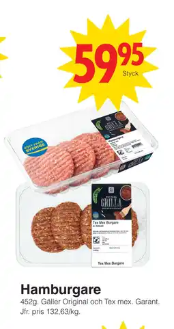Matöppet Hamburgare erbjuda