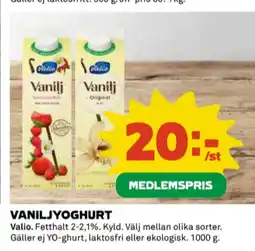 Coop Valio yoghurt erbjuda