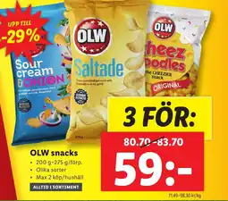 Lidl OLW snacks erbjuda