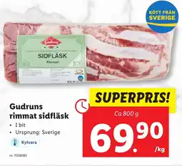 Lidl Gudruns rimmat sidfläsk erbjuda