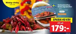 Lidl Smålandskräftan färska signalkräftor erbjuda