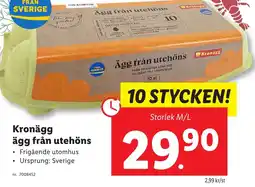 Lidl Kronägg ägg från utehöns erbjuda