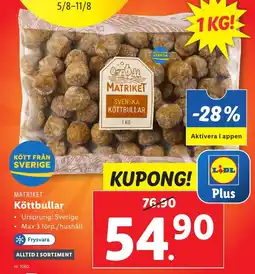 Lidl Köttbullar erbjuda