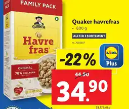 Lidl Quaker havrefras erbjuda