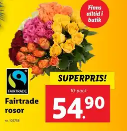 Lidl Fairtrade rosor erbjuda