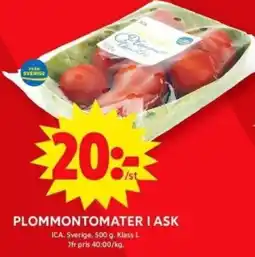 ICA Maxi PLOMMONTOMATER I ASK erbjuda