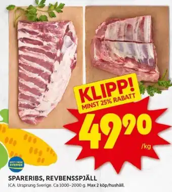 ICA Kvantum SPARERIBS, REVBENSSPJÄLL erbjuda