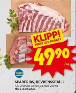 ICA Kvantum SPARERIBS, REVBENSSPJÄLL erbjuda
