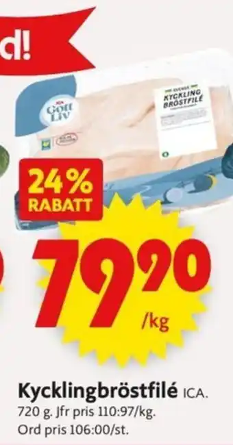 ICA Supermarket Kycklingbröstfilé erbjuda