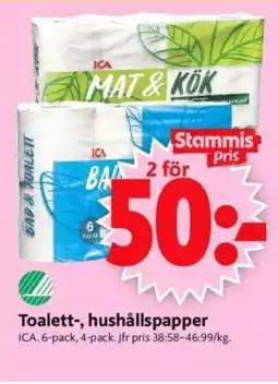 ICA Supermarket Toalett-, hushållspapper erbjuda
