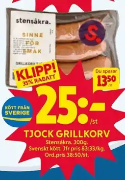 Ica Hajen Lagpris TJOCK GRILLKORV erbjuda