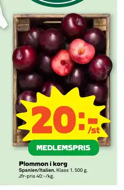 Stora Coop Plommon i korg erbjuda