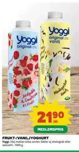 Coop FRUKT-/VANILJYOGHURT erbjuda