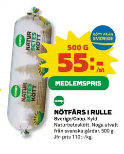 Coop Daglivs NÖTFÄRS I RULLE erbjuda