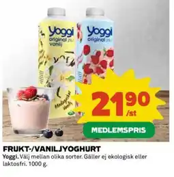 Coop FRUKT-/VANILJYOGHURT erbjuda