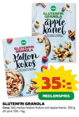 Coop GLUTENFRI GRANOLA erbjuda