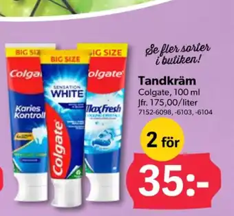 DollarStore Colgate tandkräm erbjuda