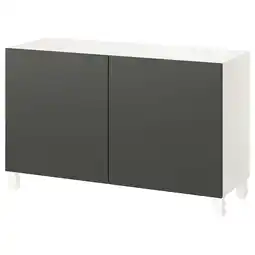 IKEA BestÅ Förvaring med dörrar, vit/lappviken/stubbarp mörkgrå, 120x42x74 cm erbjuda