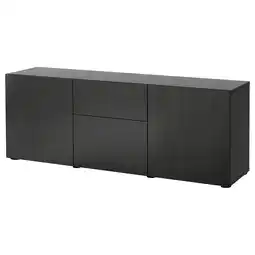 IKEA BestÅ Förvaring med lådor, svartbrun/lappviken svartbrun, 180x42x65 cm erbjuda