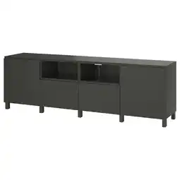 IKEA BestÅ Tv-bänk med dörrar och lådor, mörkgrå/västerviken/stubbarp mörkgrå, 240x42x74 cm erbjuda