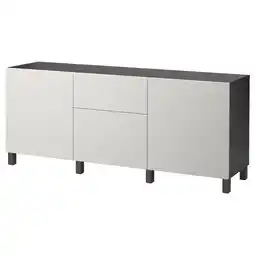IKEA BestÅ Förvaring med lådor, svartbrun/lappviken ljusgrå, 180x40x74 cm erbjuda