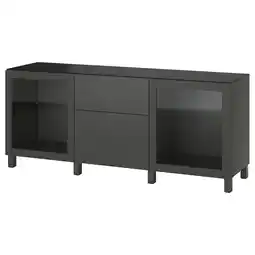 IKEA BestÅ Förvaring med lådor, mörkgrå lappviken/sindvik/stubbarp mörkgrå, 180x42x74 cm erbjuda