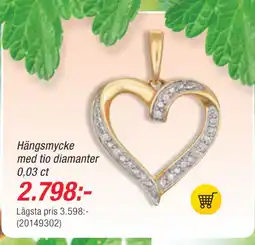 Guldfynd Hängsmycke med tio diamanter 0,03 ct erbjuda