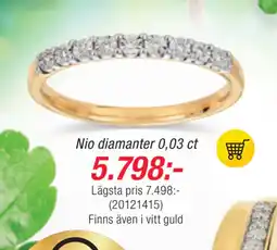 Guldfynd Nio diamanter 0,03 ct erbjuda