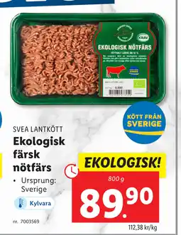 Lidl Ekologisk färsk nötfärs erbjuda