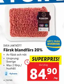 Lidl Färsk blandfärs 20% erbjuda