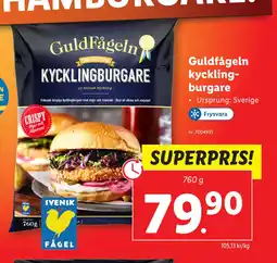 Lidl Guldfågeln kycklingburgare erbjuda