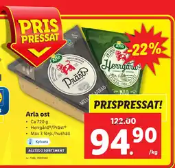 Lidl Arla ost erbjuda