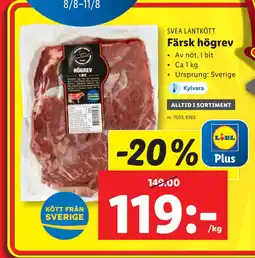 Lidl Färsk högrev erbjuda
