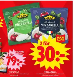 ICA Maxi Zeta mozzarella erbjuda
