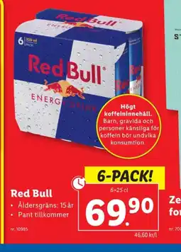 Lidl Red bull energidryck erbjuda