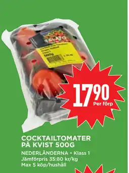 Willys COCKTAILTOMATER PÅ KVIST 500G erbjuda