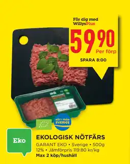 Willys EKOLOGISK NÖTFÄRS erbjuda