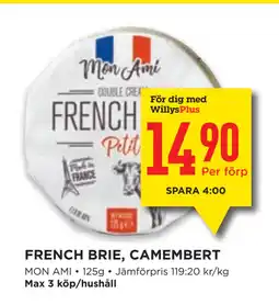 Willys FRENCH BRIE, CAMEMBERT erbjuda