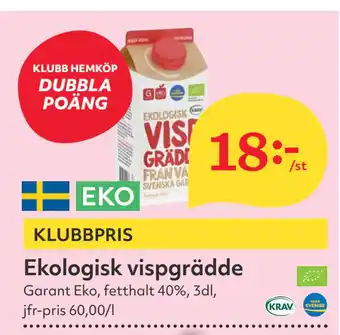 Hemköp Ekologisk vispgrädde erbjuda