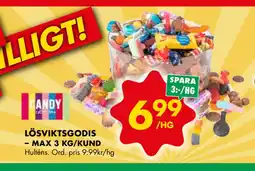 ÖoB LÖSVIKTSGODIS –. MAX 3 KG/KUND erbjuda